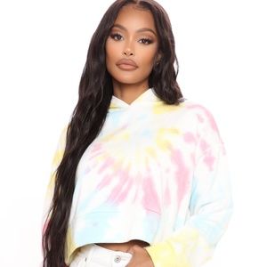 Tie Dye Crop Hoodie